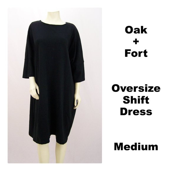 OAK + FORT Dresses & Skirts - Oak + Fort S/S Oversize Shift Dress Black